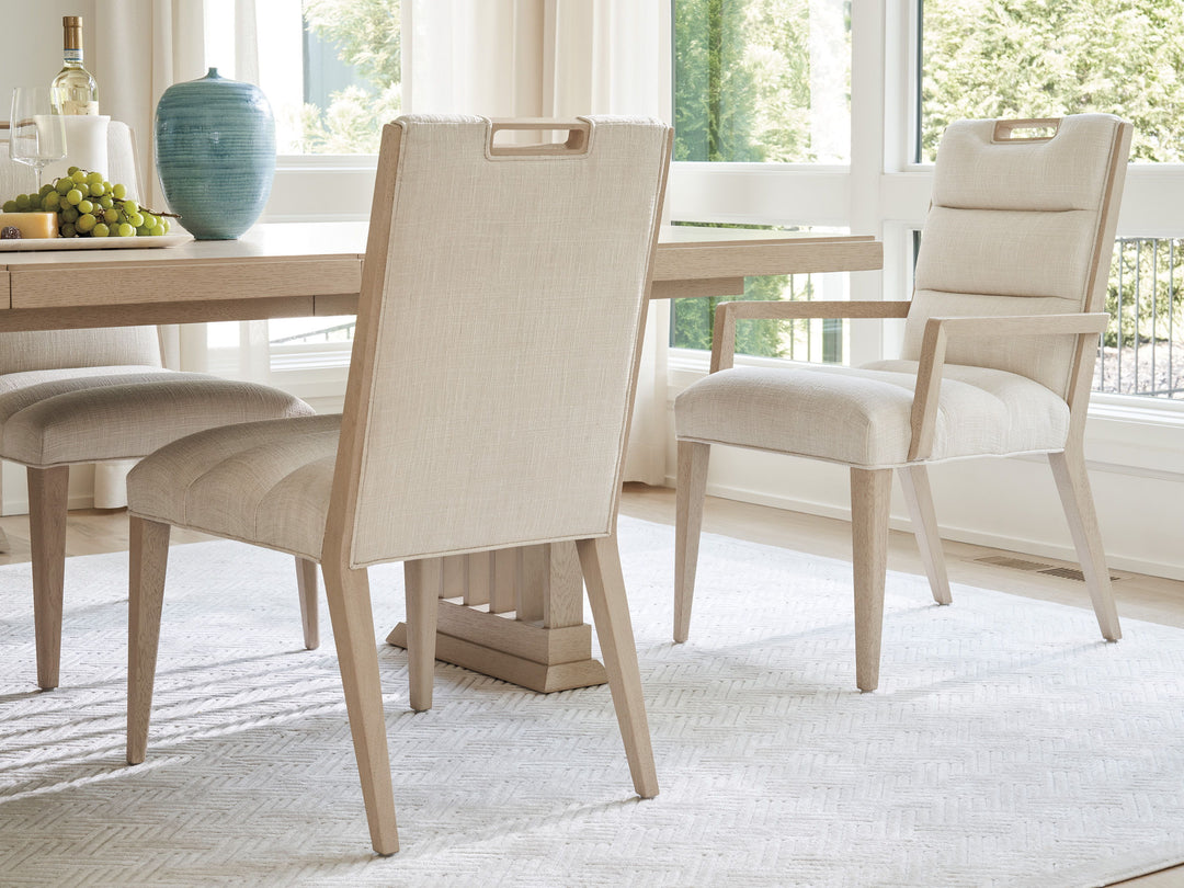 Sunset Key - Aiden Channeled Upholstered Side Chair - Light Beige