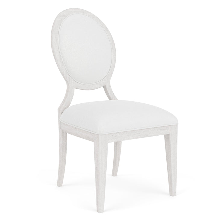 Hepburn - Oval Back Upholstered Side Chair (Set of 2) 2" - White