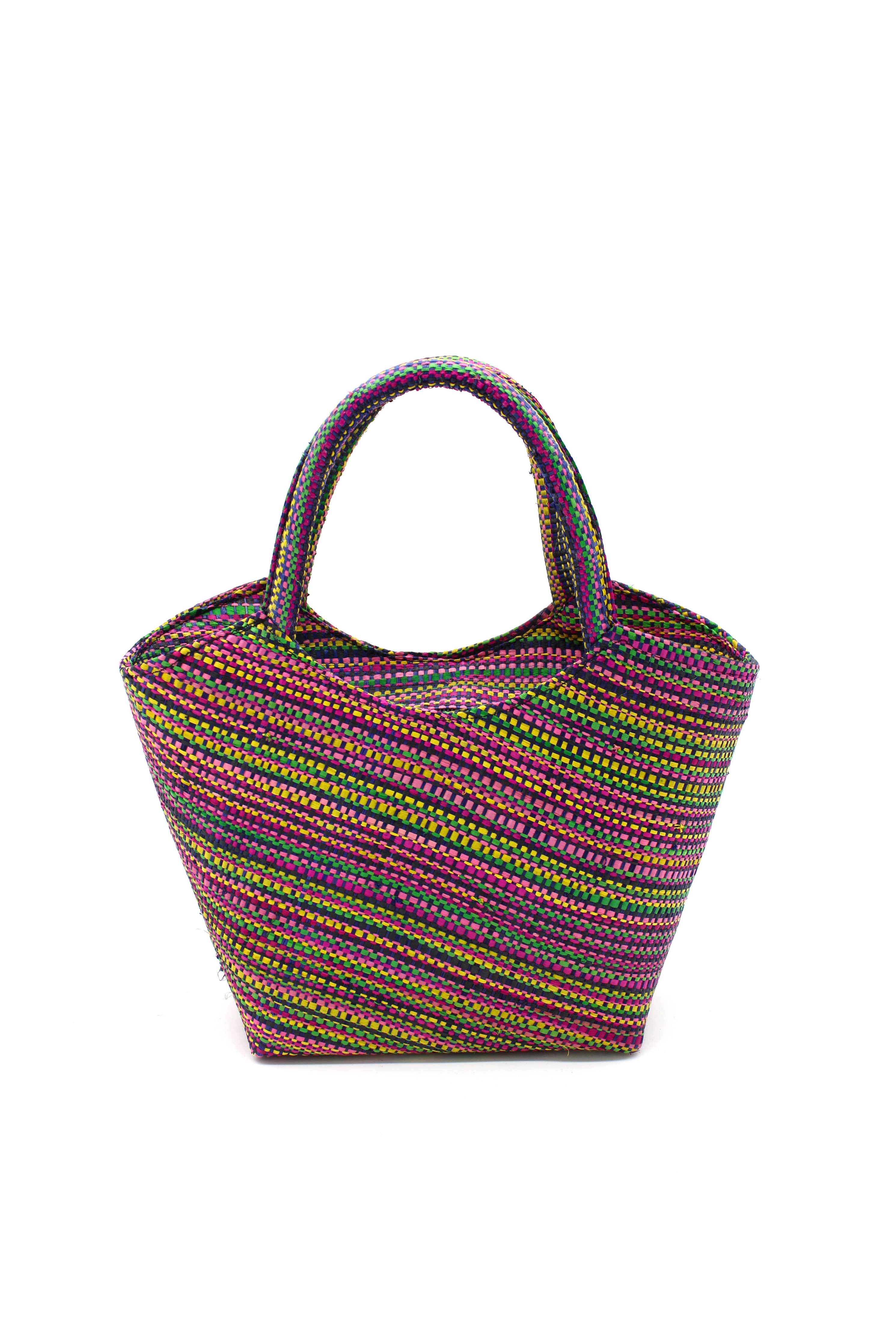Little Betty Mini Straw Purse Zippered Handbag: Black