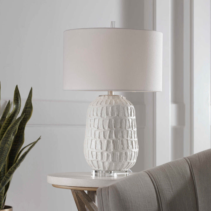 Caelina - Textured Table Lamp - White