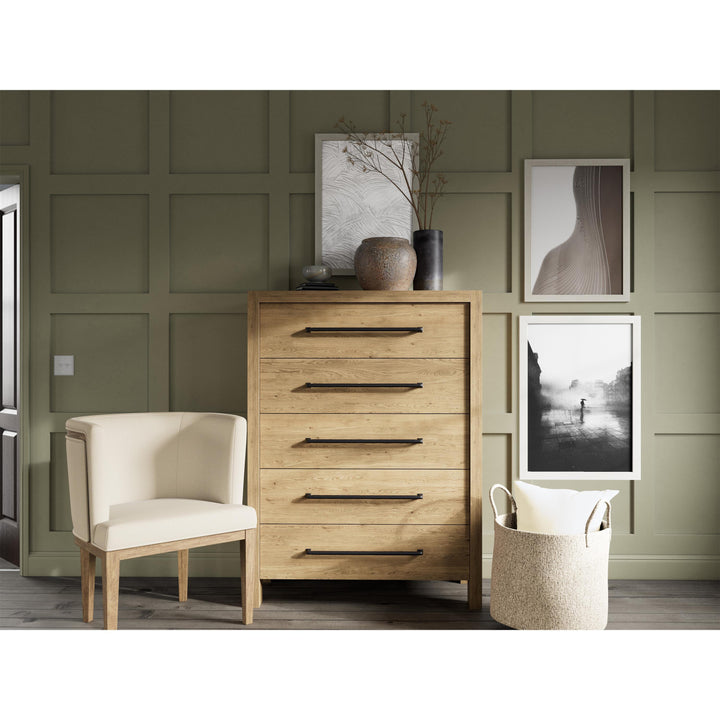 Davie - Five Drawer Chest - Light Brown