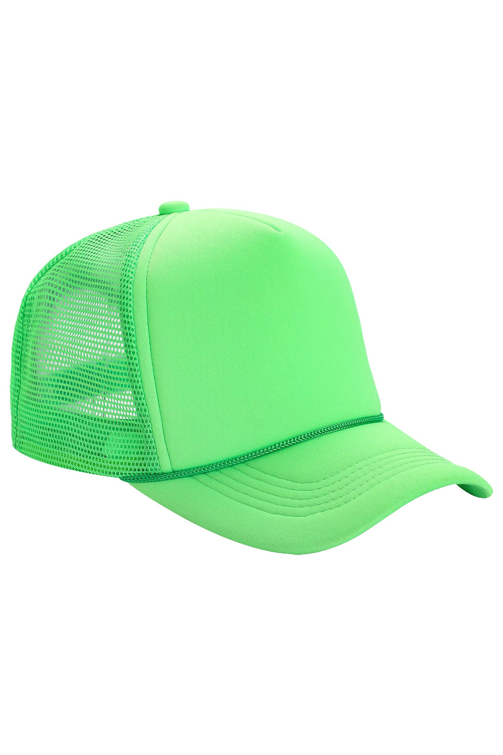 Solid Five Panel Foam Trucker Hat: BLACK / ONE SIZE