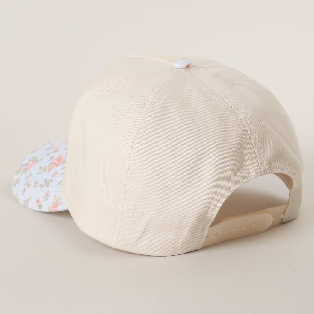 AMERICAN Flag Embroidered patch Flower Pattern Cap