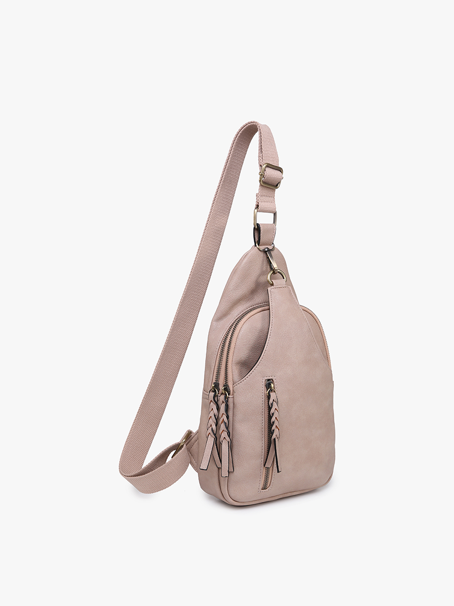 M2342 Nikki Dual Compartment Sling Pack Bag: Grey