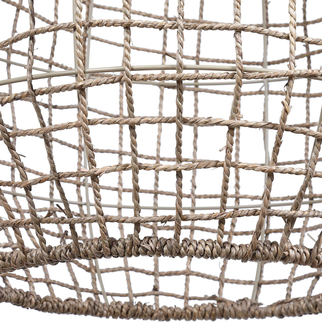 Cross - Weave 1 Light Pendant - Beige
