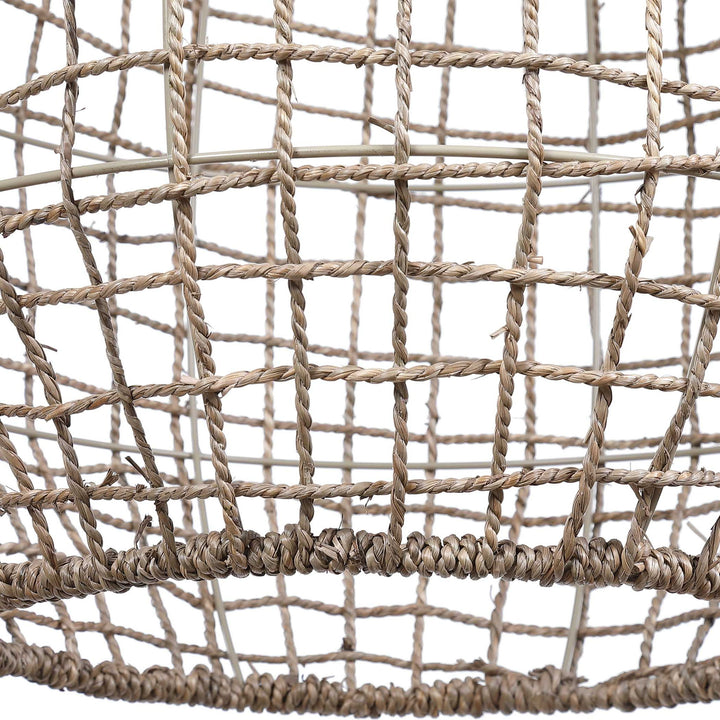 Cross - Weave 1 Light Pendant - Beige