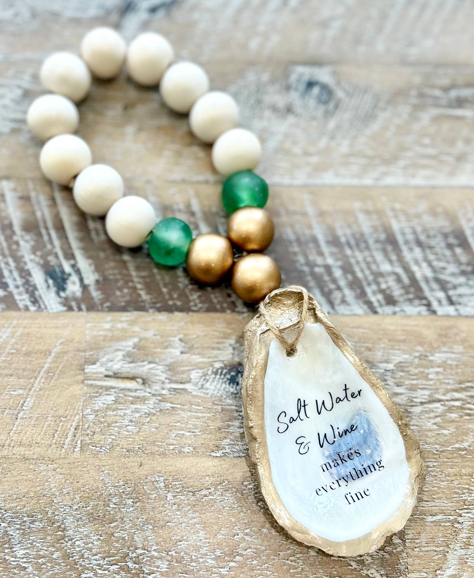 Saltwater & Wine Makes Everything Fine - Beaded Bottle Charm