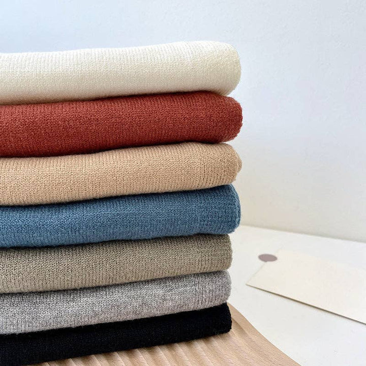 Knitted Crossed Solid Shawl: Khaki / 90cm