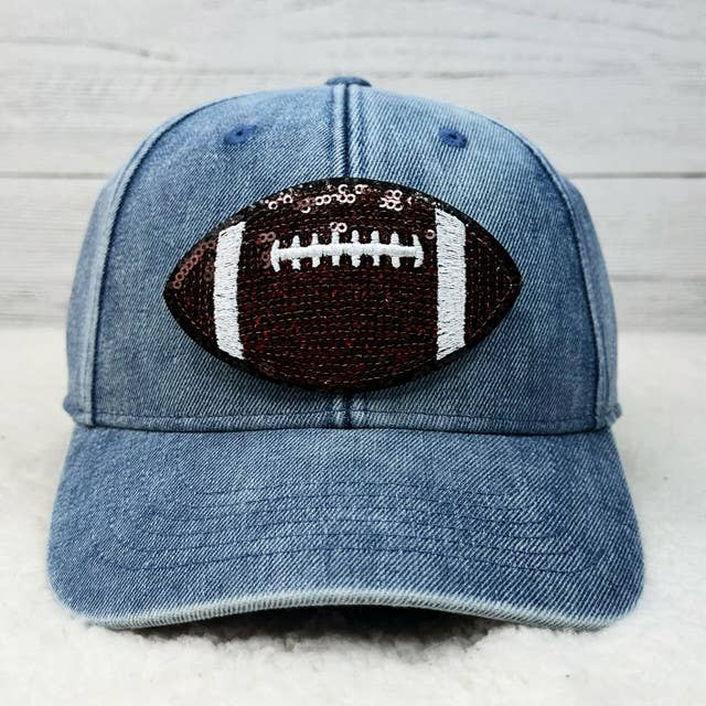 Mini Football Sequin Chenille Patch