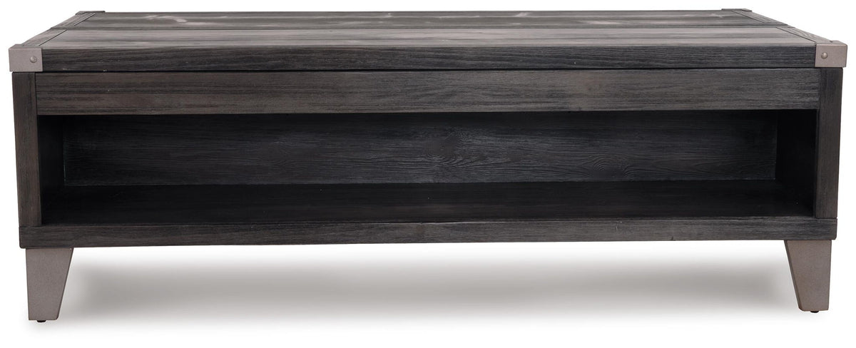 Todoe - Lift Top Cocktail Table - Dark Gray