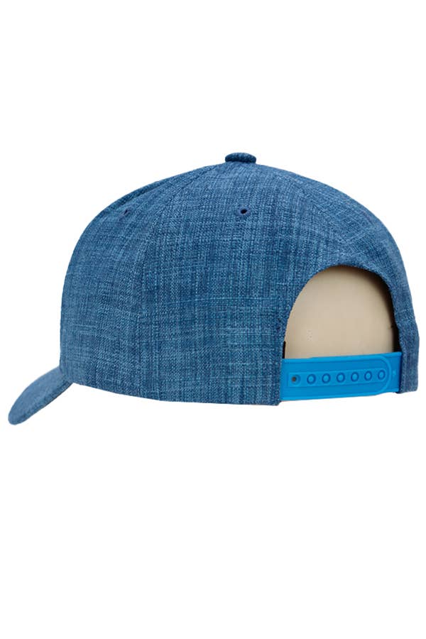 Jute Fabric Six Panel Snap Back Baseball Cap