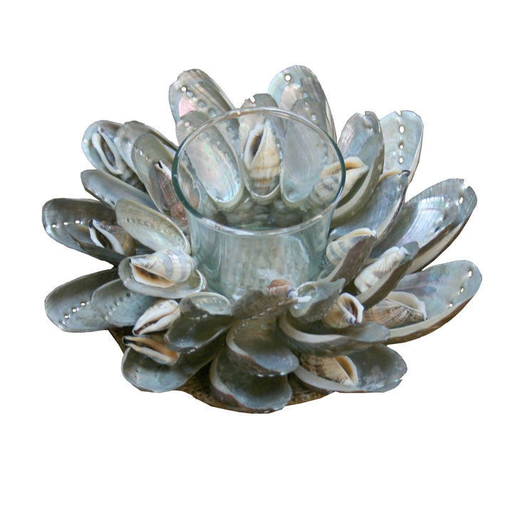 Abalone Shell Glass Tealight Holder