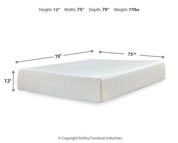Chime 12 Inch Memory Foam - White - California King Mattress - 12-inch