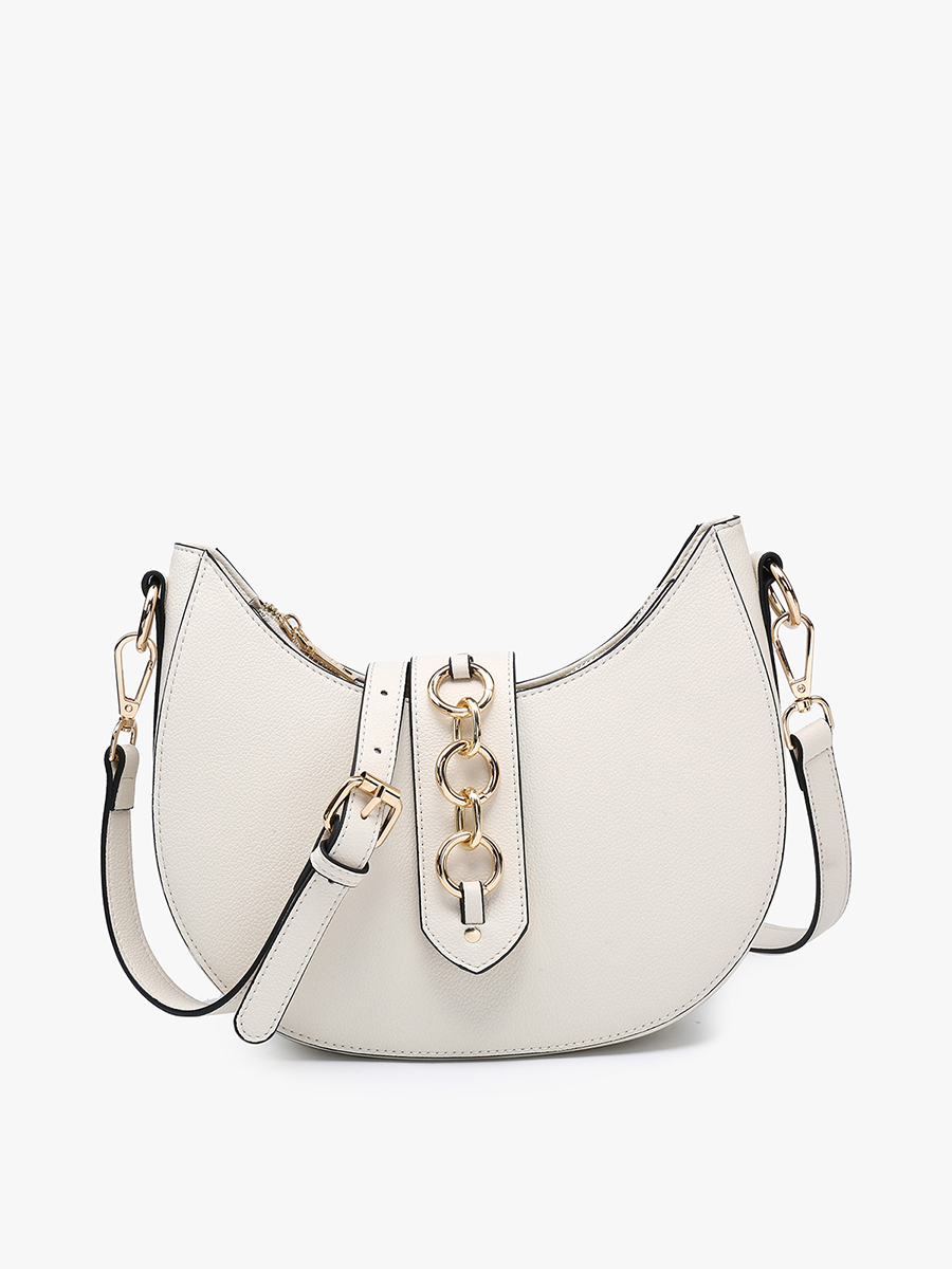 EH2450 Euphemia Half-Moon Crossbody w/ Metal Ring: Pink