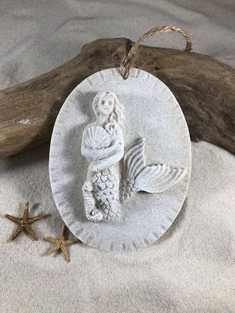 Mermaid #2 Sand Ornament: Ribbon and Glitter