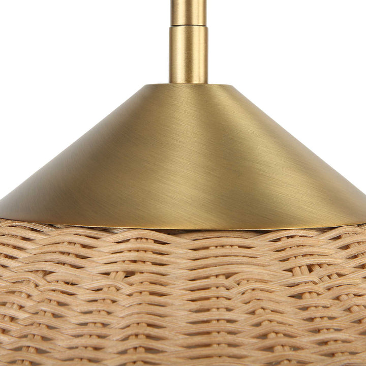 Phuvinh - 1 Light Rattan Shade Pendant - Beige