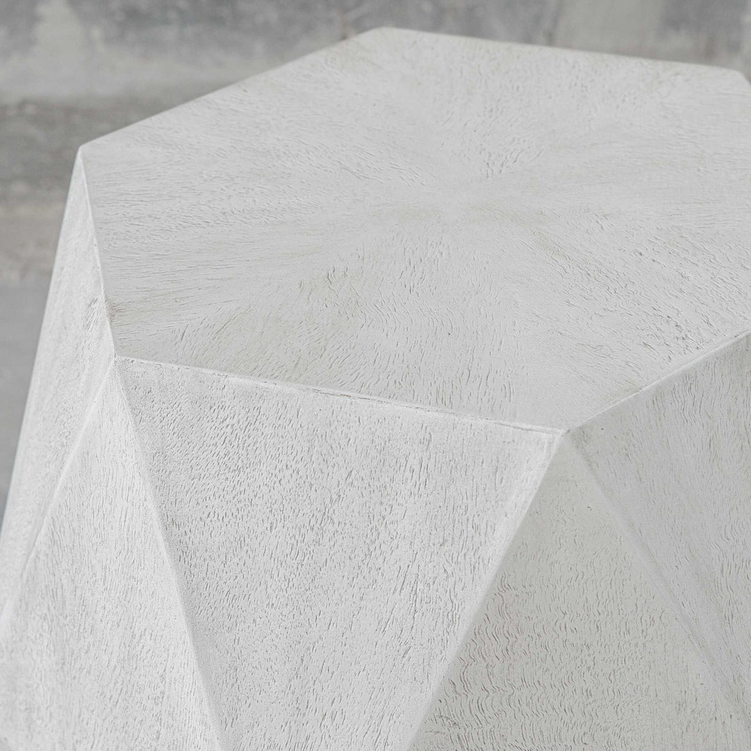 Volker - White Geometric Accent Table