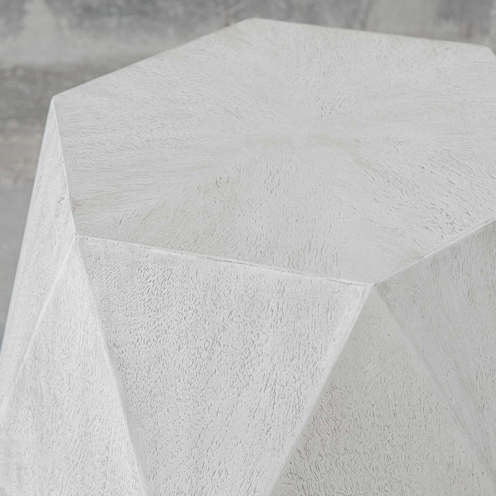 Volker - White Geometric Accent Table