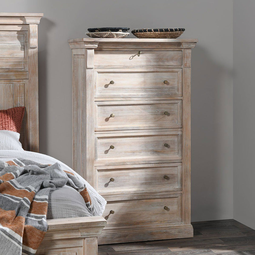 Adelaide - 6 Drawer Chest - Natural White Wash
