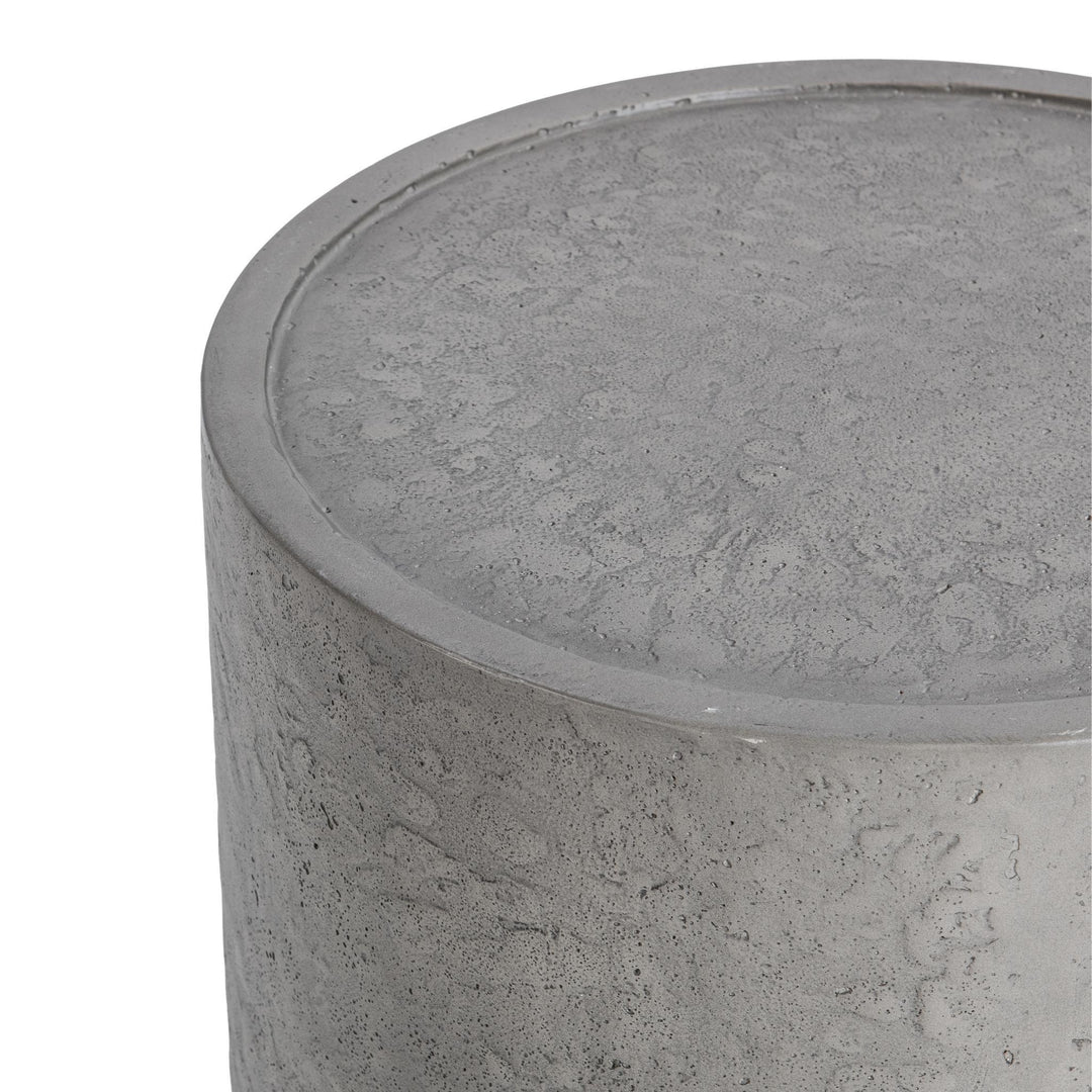 Sania - Outdoor Round Accent Table - Dark Gray