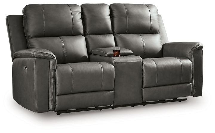 Bleckley - Power Reclining Loveseat With Console / Adjustable Headrest