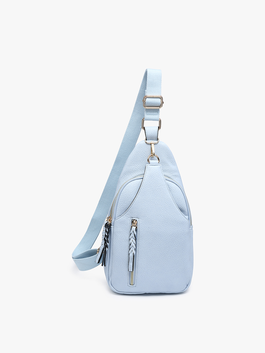 M2342 Nikki Dual Compartment Sling Pack Bag: Grey