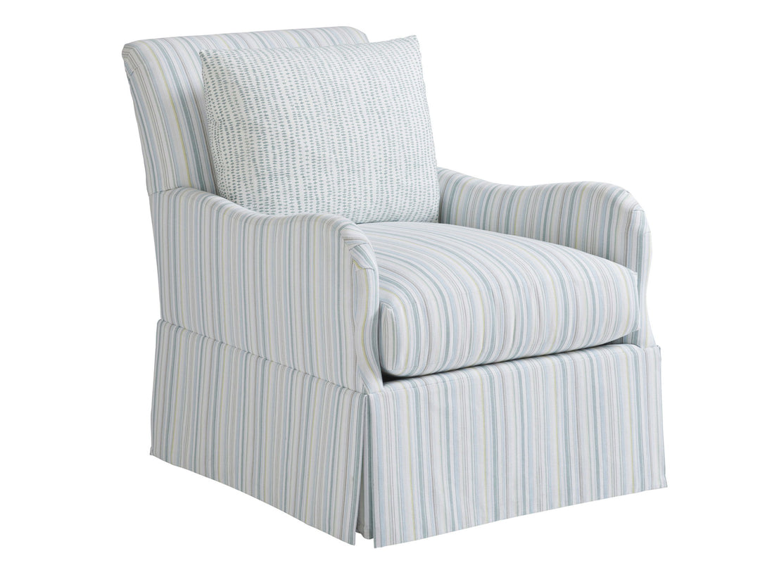 Ocean Breeze - Palm Frond Swivel Chair - White