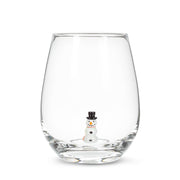 Snowman Icon Stemless Wine Glass-4.5"H(20oz)