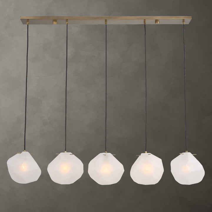 Geodesic - 5 Light Linear Pendant - White