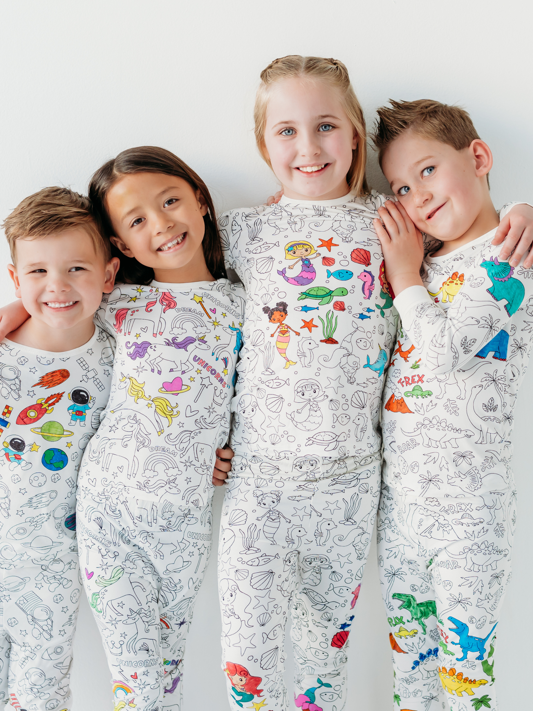 Mermaid Coloring Pajamas 2 piece set made from Bamboo: 2T