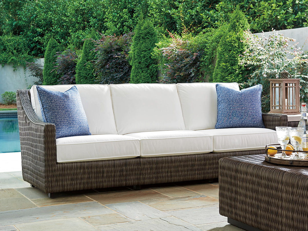 Cypress Point Ocean Terrace - Wicker Long Sofa - Dark Brown