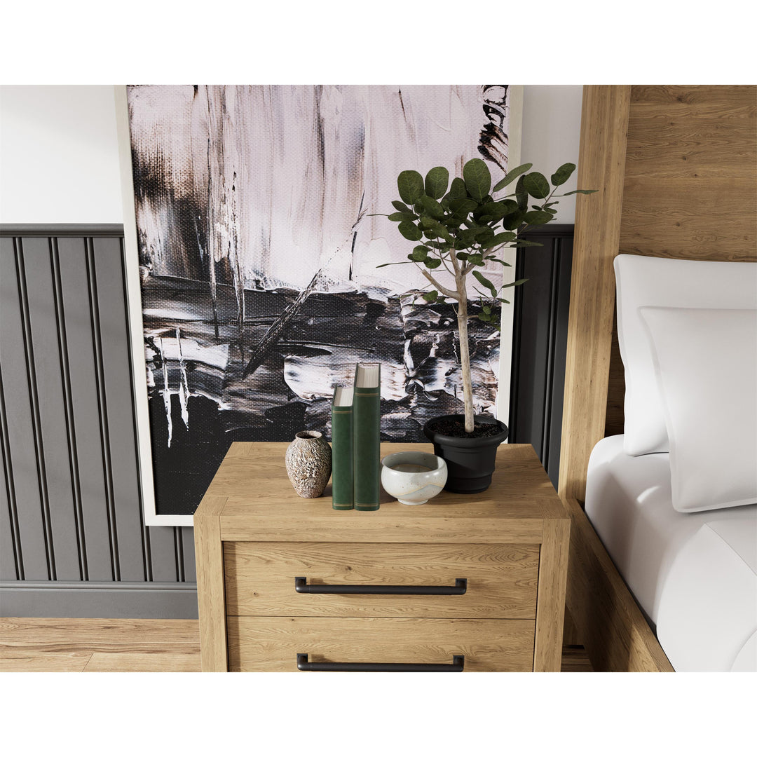 Davie - Three Drawer Nightstand - Light Brown - Wood