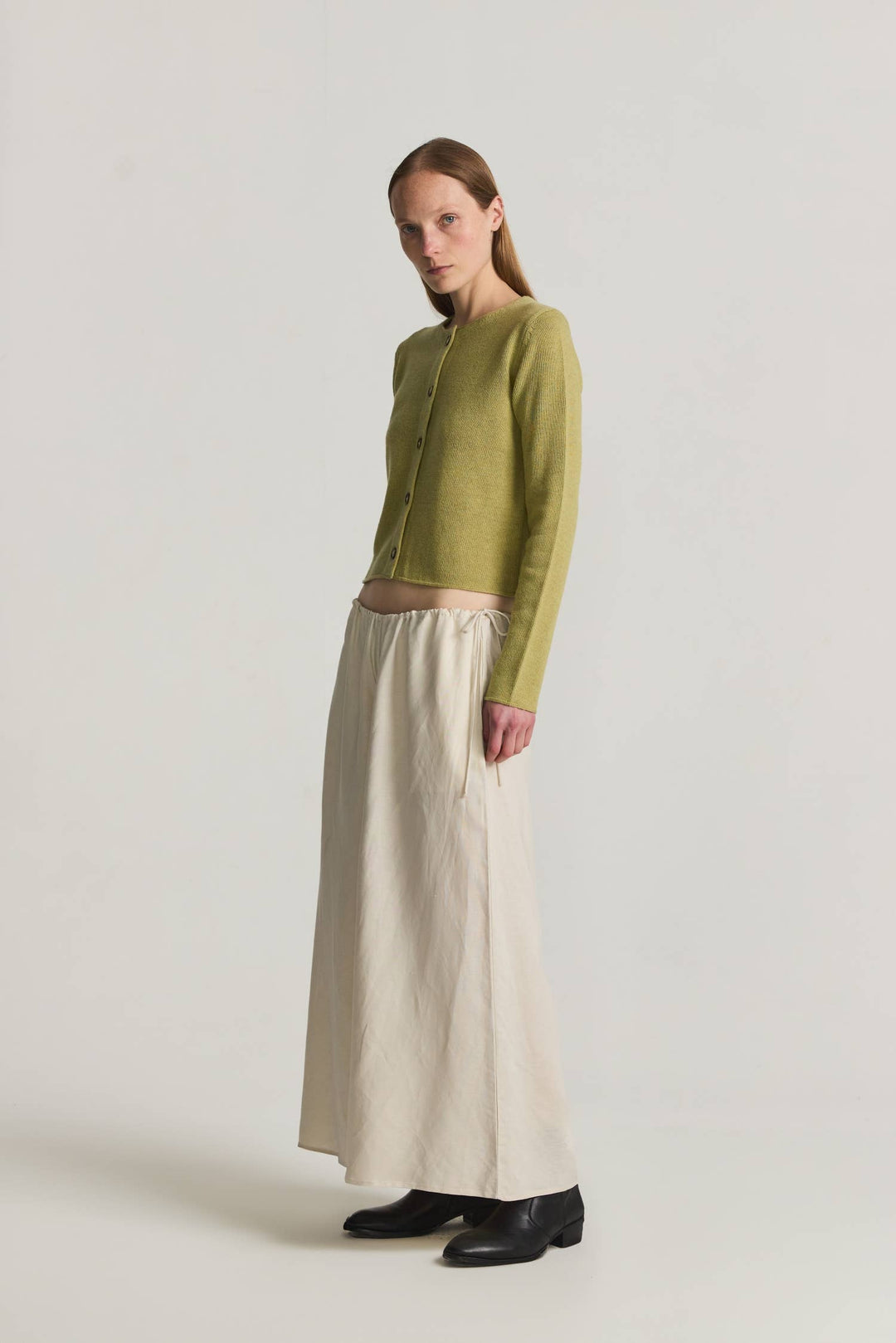 The Molly Cardigan | Lightweight Cropped Cardigan: SAND / SMALL