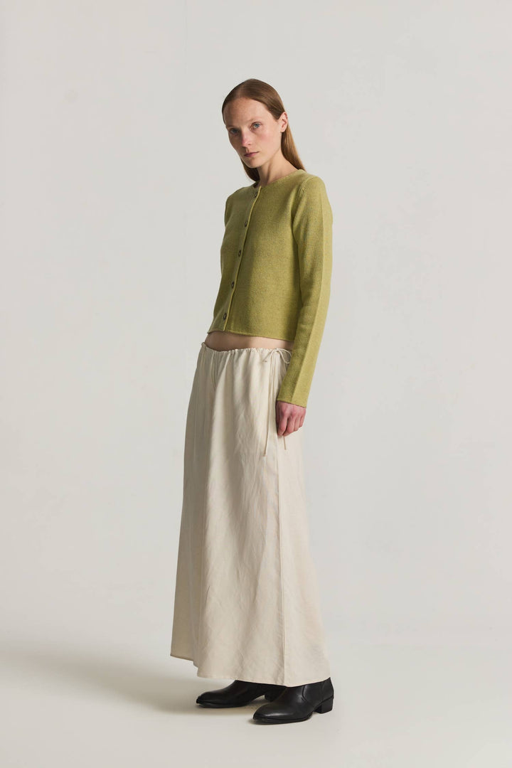 The Molly Cardigan | Lightweight Cropped Cardigan: SAND / SMALL