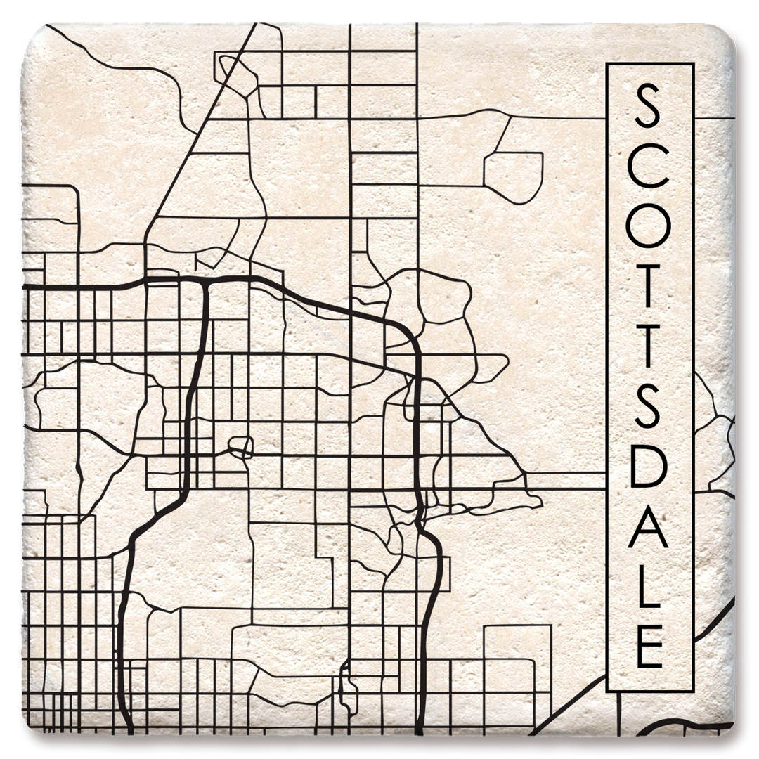 Custom city street map coaster