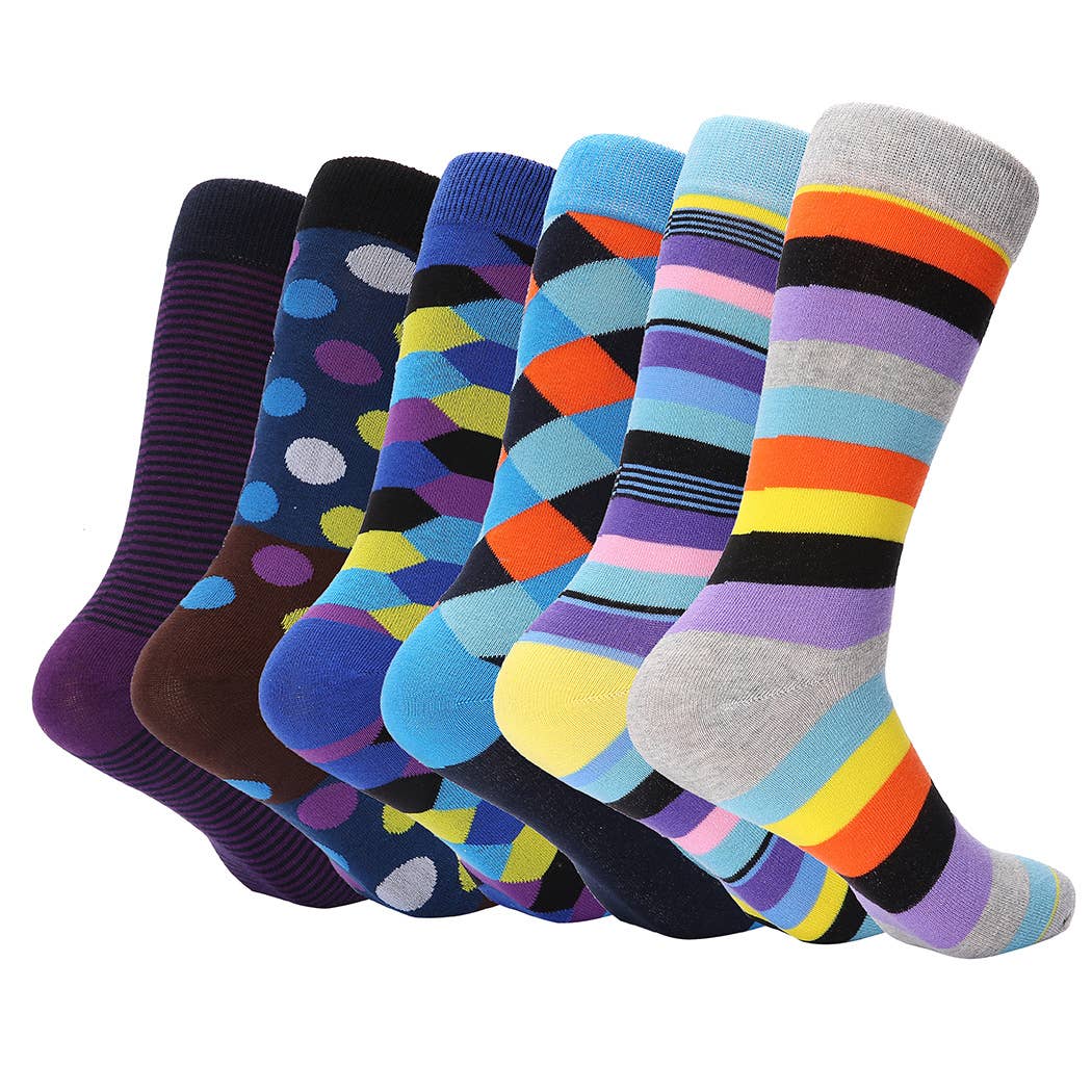 Nifty Pattern Dress Socks: Nifty Pattern / 80% cotton; 10% spandex; 10% polyester / Sock size: 13-15