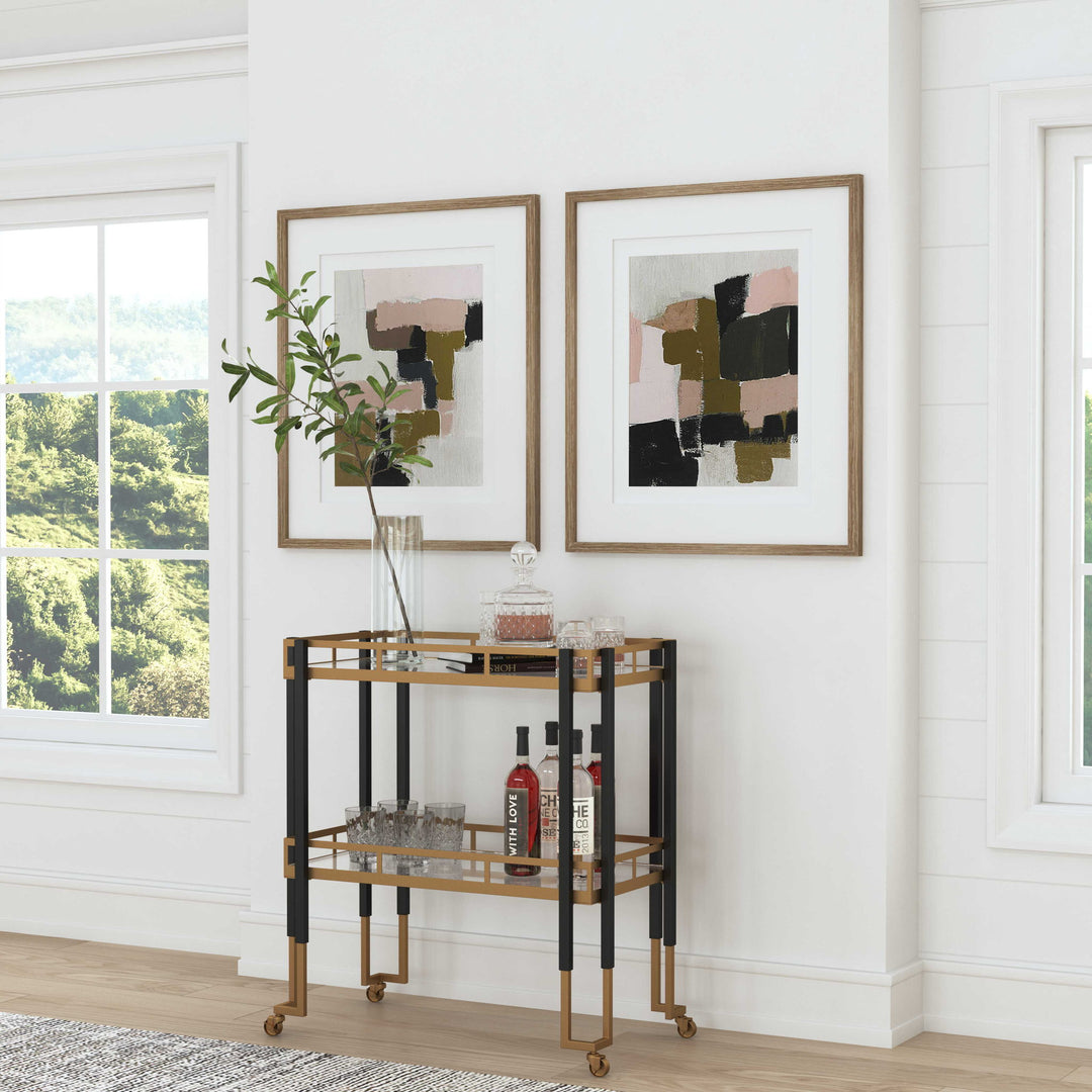Color Block - Framed Prints (Set of 2) - Light Brown