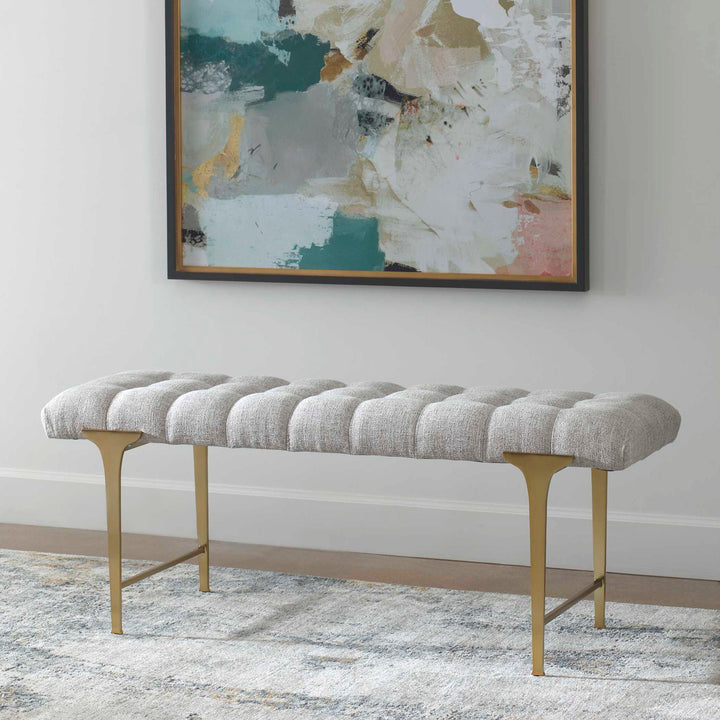 Imperial - Upholstered Gray Bench