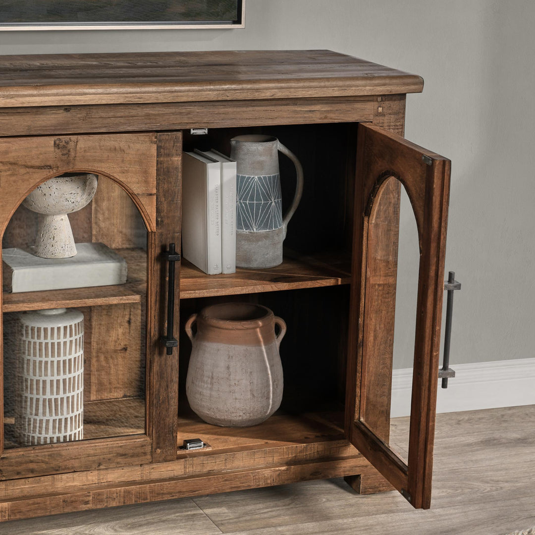 Zion - Wood 4 Door Cabinet - Natural