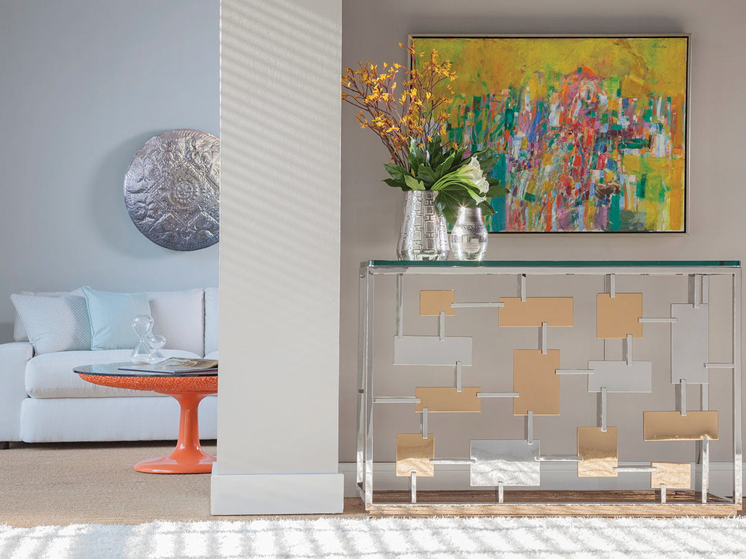 Signature Designs - Cityscape Console - Pearl Silver
