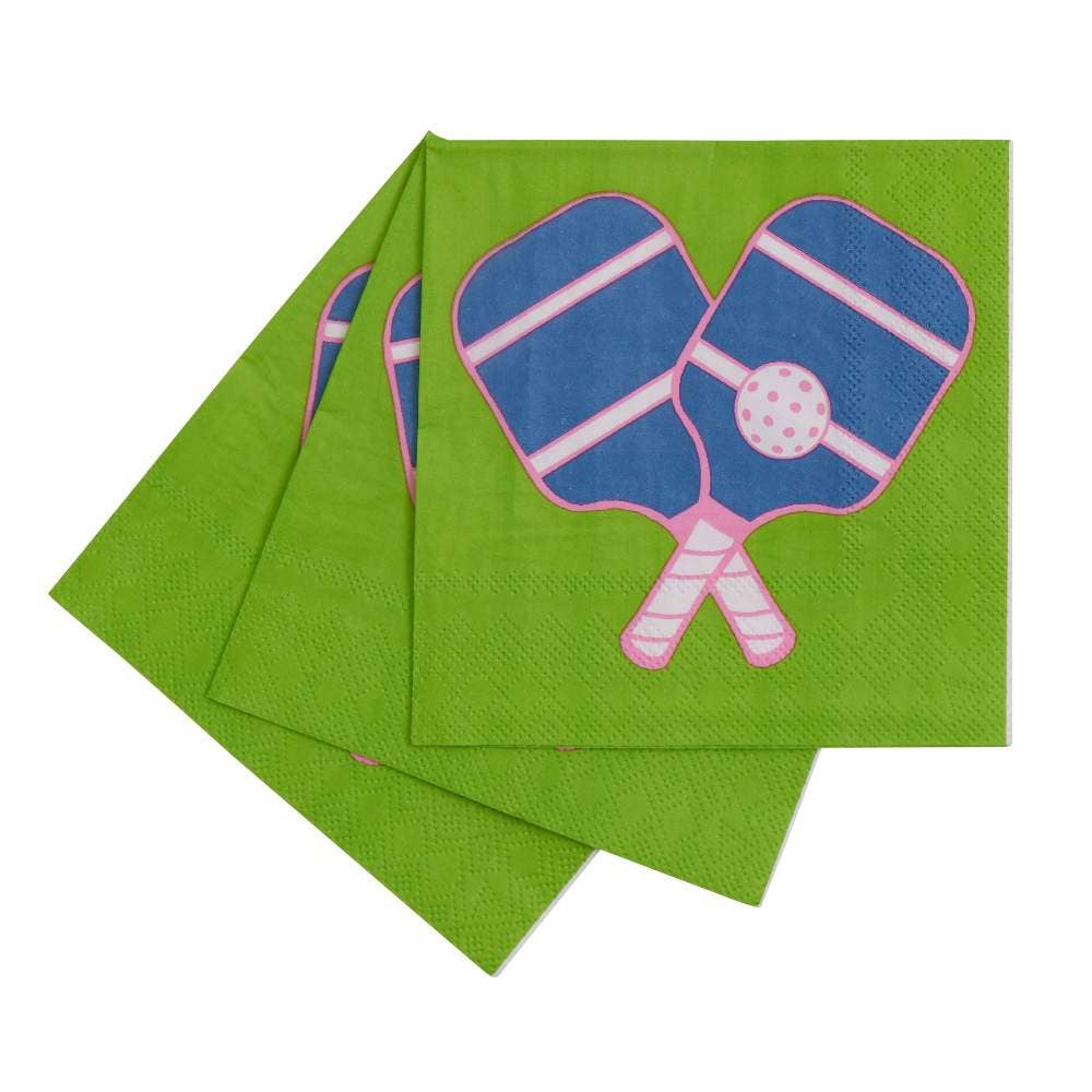 PICKLEBALL GREEN Paper Cocktail Napkins, pack of 20