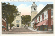 MA-523 First Church, Plymouth, Mass. - Vintage Image, Postcard