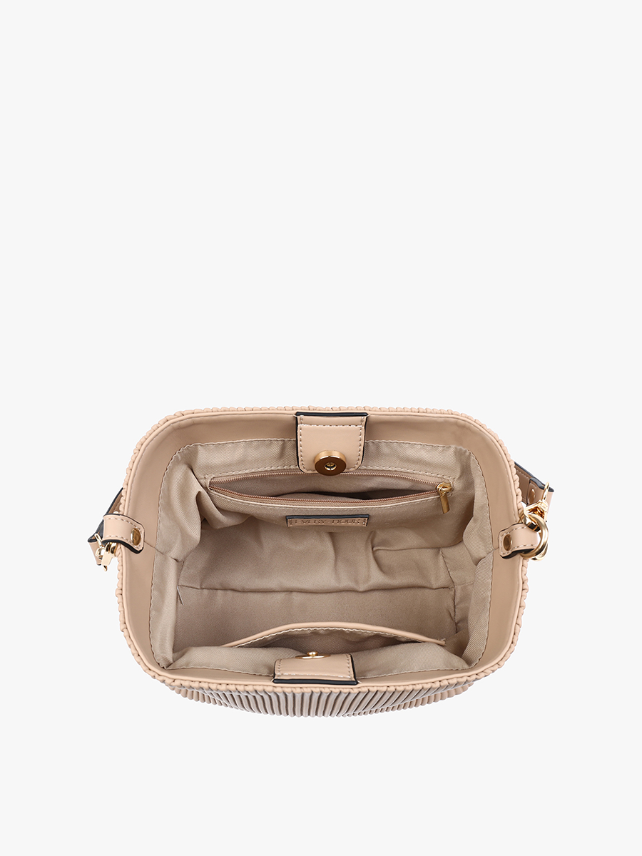 EH2460 Dove Pleated Satchel w/ Large Handle: Glacial Blue