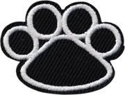 Patch - Dog - Black Paw Print With White Border