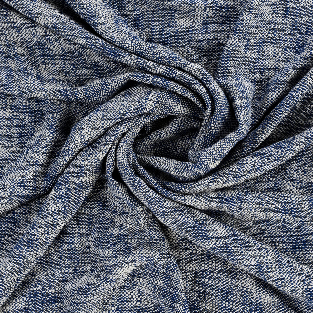 Boho Chambray Throw Blanket with Fringe: Navy Blue