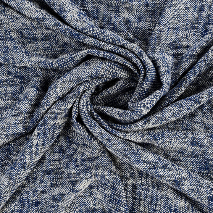 Boho Chambray Throw Blanket with Fringe: Navy Blue