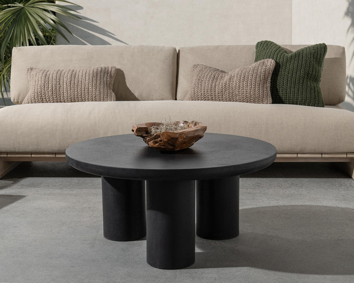 Anzio - 36" Outdoor Concrete Coffee Table - Black