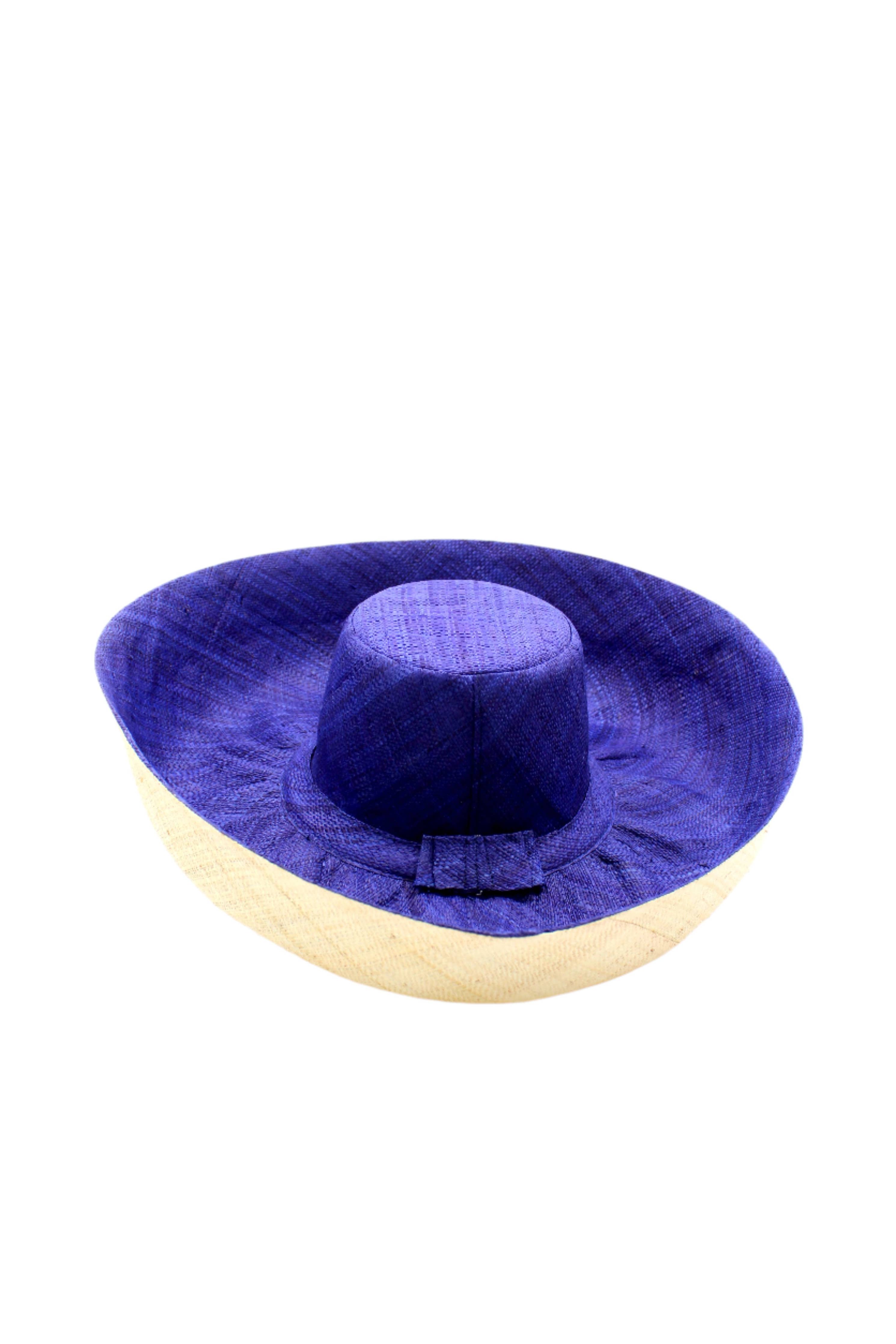 Monica 5" & 7" Wide Brim Two Tone Packable Straw Sun Hats: Fuchsia Two Tone / 7" Brim