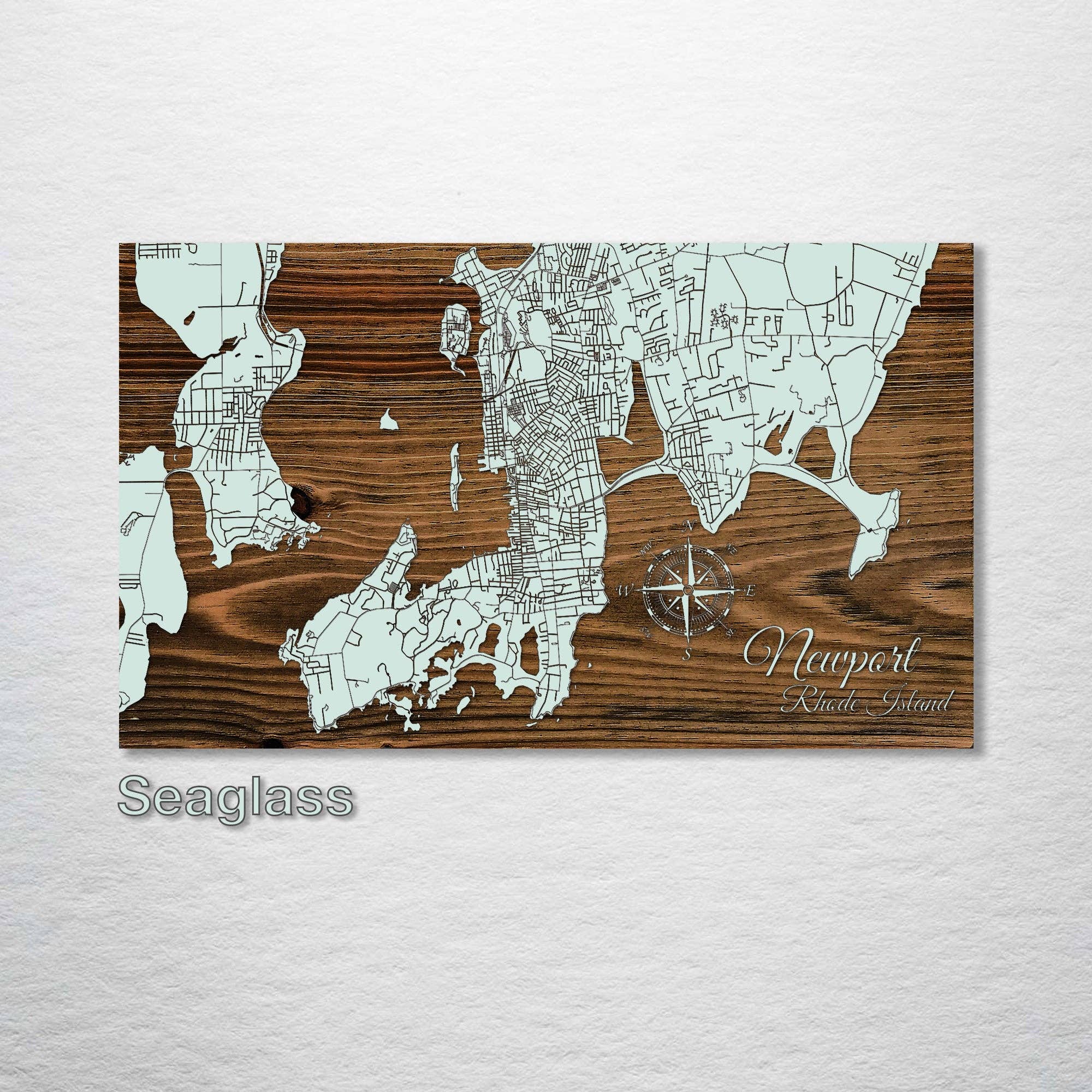 Newport, Rhode Island Street Map by Fire & Pine: Papier Blanc / Schmedium (15” x 25.25”)