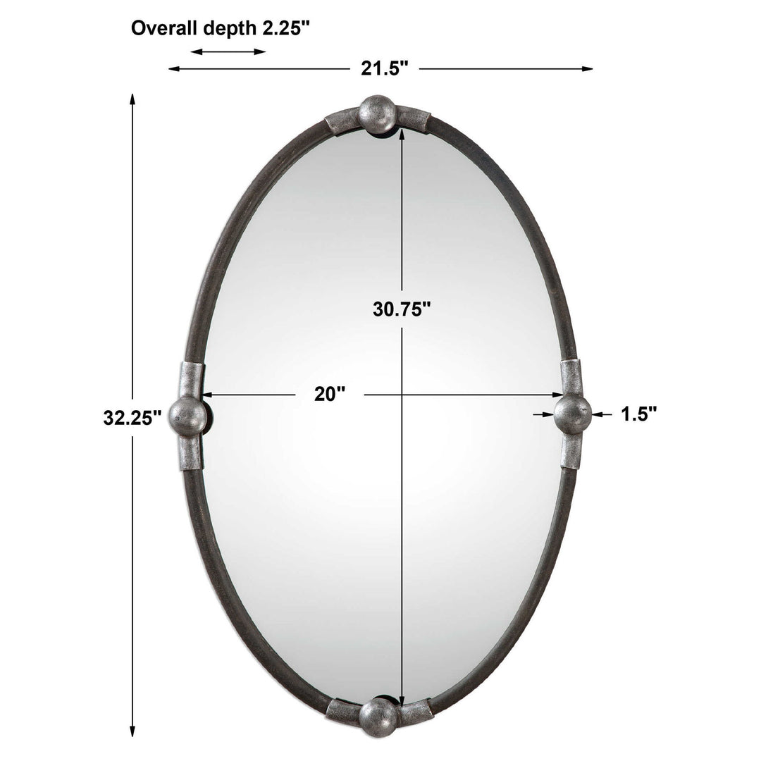 Carrick - Oval Mirror - Black